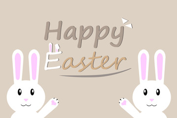 Obraz na płótnie Canvas White easter rabbit.vector and illustration