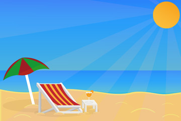 Summer on the beach sunshine time.vector and illustration