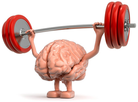 3d Gehirn als Gewichtheber