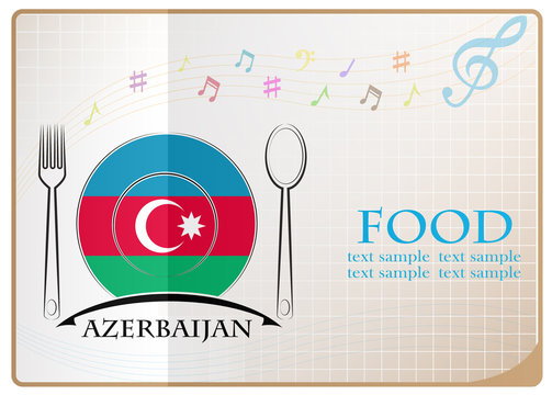 Food logo made from the flag of Azerbaijan