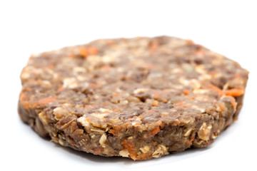 Lentil Burger Preparation : Raw lentils burger patty
