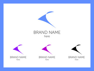 Monogram of letters K C or bird for company logo