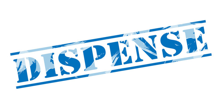 dispense blue stamp on white background