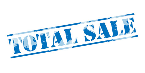 total sale blue stamp on white background