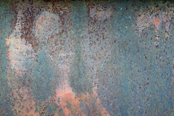 Grungy iron wall with heavy corrosion background pattern