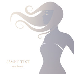 Beautiful female silhouette. Vector.