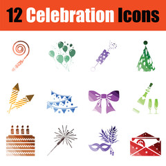 Set of celebration icons