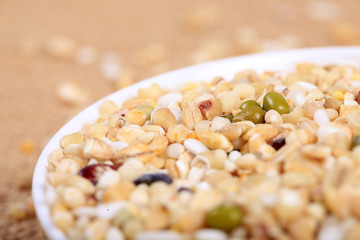 Cereal grains , seeds, beans