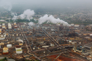 Oil and gas industry - refinery at twilight factory plant