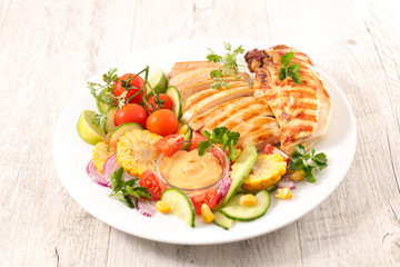grilled chicken breast and vegetable