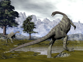 Anchisaurus dinosaurs - 3D render
