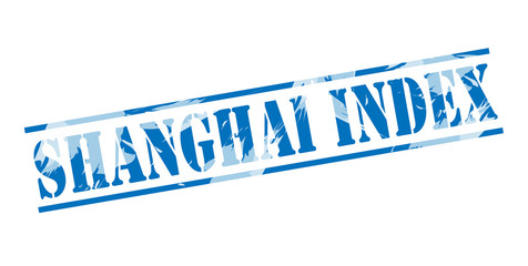 shanghai index blue stamp on white background