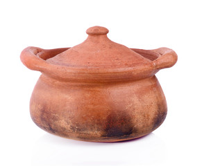 clay pot isolated on white background