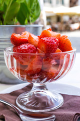 Delicious Fresh fruits salad ready to be eaten