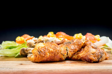 Japanese cuisine - omelet rice warpped on a plate