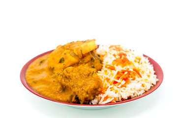 Handmade Indian curry chicken rice