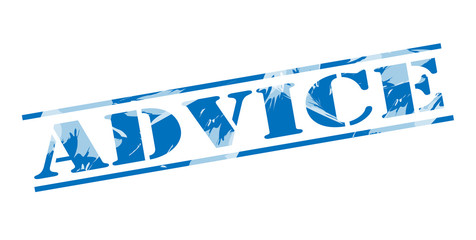advice blue stamp on white background