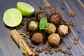 Tasty truffles and fresh ingredients