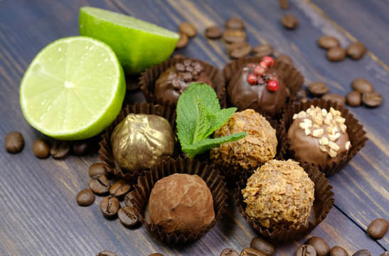 Tasty truffles and fresh ingredients