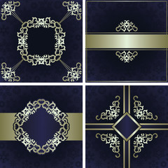 Set of vintage backgrounds with lace decoration