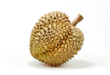 King of fruits, durian isolated on white background.