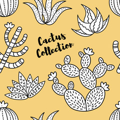Cactus seamless pattern background. Vector illustration. Textile rapport.
