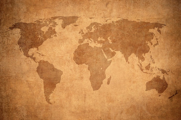 Fototapeta premium mapa grunge świata