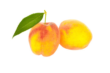 Peach on white background