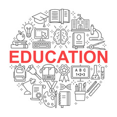 Obraz premium Education icons set.