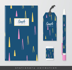 Pattern Design for Stationery Set : Vector Illustration