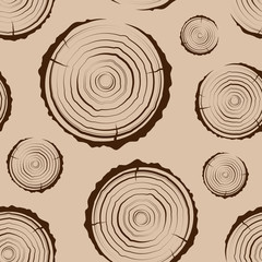 Tree Rings seamless. A simple pattern. Saw cut the tree trunk background. cross section of the trunk with tree rings.
