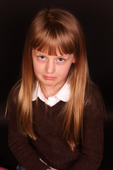 sad pout face little girl