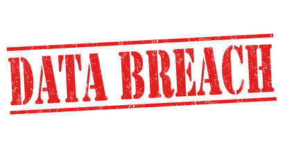 Data breach sign or stamp