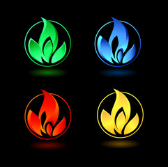 Fire icons set