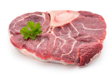 Veal steak isolated on the white background.