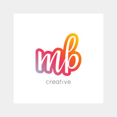 MB logo, vector. Useful as branding, app icon, alphabet combination, clip-art.