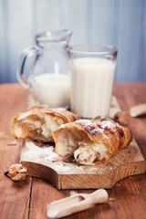 croissant with milk