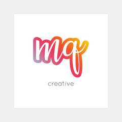 MQ logo, vector. Useful as branding, app icon, alphabet combination, clip-art.