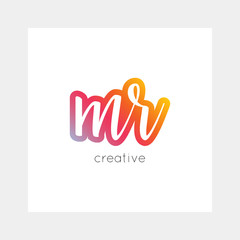 MR logo, vector. Useful as branding, app icon, alphabet combination, clip-art.