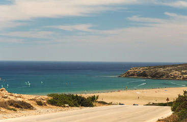 Beach on Prasonisi, Rhodes, Greece