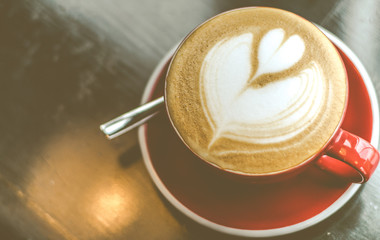 Coffee latte art for background.