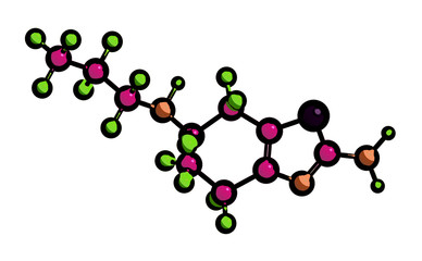 Molecular structure of Pramipexole, 3D rendering