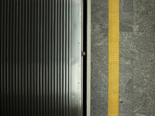 subway train roof and platform floor