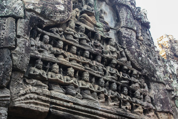 Stone carvings in ancient temple