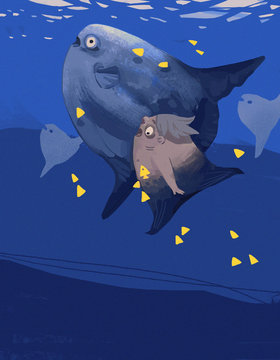 Mola mola mermaid