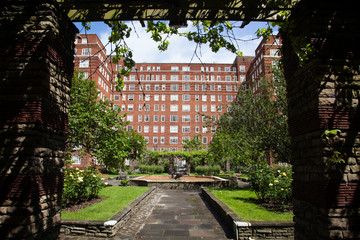 LONDON/UK - MAY 20 : View of Dolphin Square inside he famous apartment block Dolphin House, home to many MPs and at one time Princess Anne.