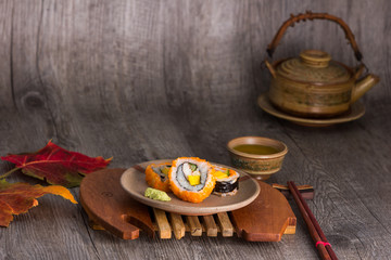 sushi  and tea drinking set