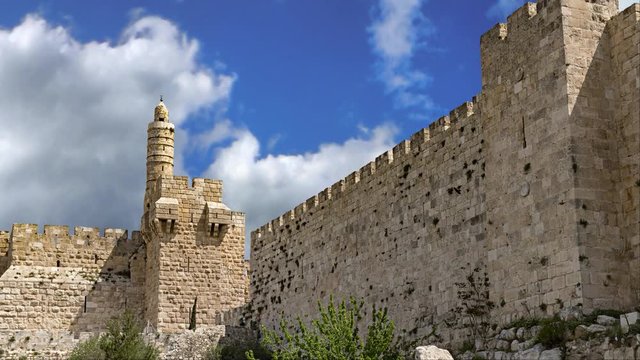 Fortification medieval walls of Jerusalem, Israel