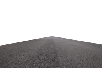 Asphalt background texture with some fine grain with road line on white
