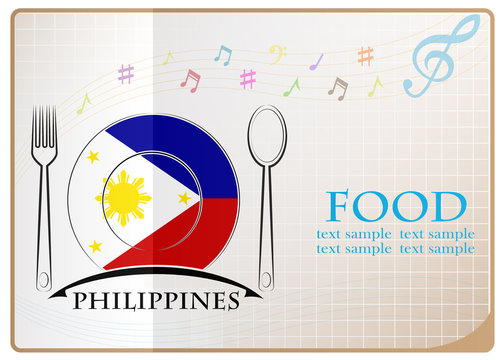 Food logo made from the flag of Philippines